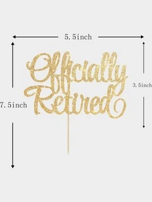 1pc Glitter Letter Graphic Cake Topper - Gold - View 3