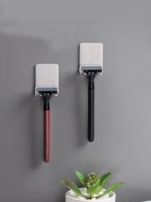 1 pieza Titular de la maquinilla de afeitar de acero inoxidable sin perforación - Plateado - Ver 3