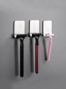 1 pieza Titular de la maquinilla de afeitar de acero inoxidable sin perforación - Plateado - Ver 4