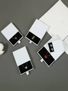 1pc Solid Jewelry Storage Box, White Jewelry Organizer For Home, Gift For Back To School - White - View 2