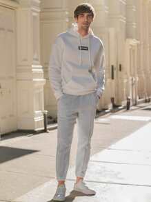 Manfinity VCAY Men Solid Slant Pocket Joggers - Light Grey - View 5
