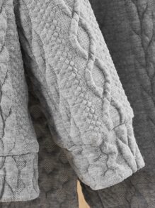 SHEIN 男嬰落肩袖連帽衫和運動褲 - 灰色 - 查看 3