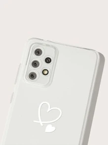 1pc Colorful Painted Heart Pattern Phone Case, 2pcs/Set Compatible With IPhone/Samsung Phones - Black and White - View 7