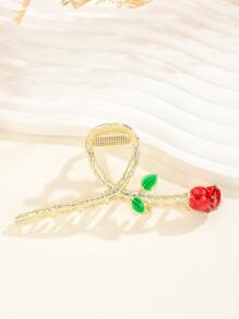 Garra de pelo con diseño de flor - Dorado - Ver 2