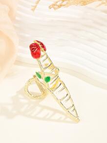 Garra de pelo con diseño de flor - Dorado - Ver 4