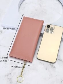 按扣長款錢包 - 粉色 - 查看 4