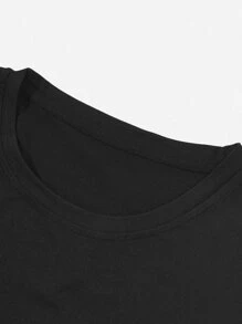 Manfinity Homme 男士眼睛圖案T恤 - 黑色 - 查看 6