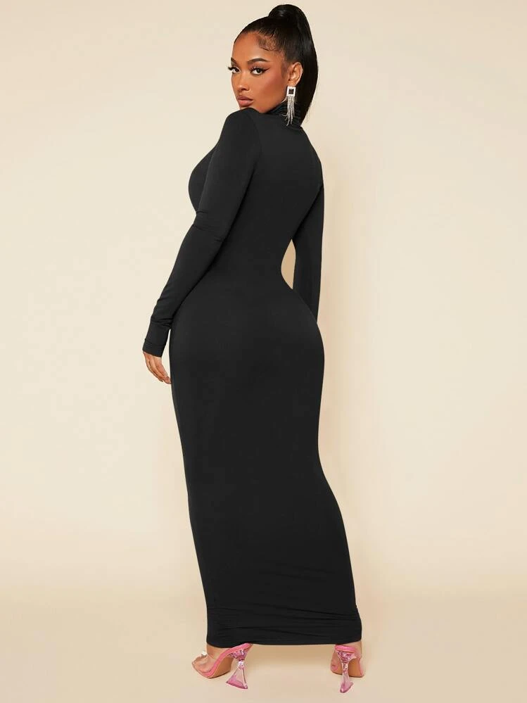 shein sxy solid maxi bodycon dress SHEIN SXY Solid Maxi Bodycon Dress