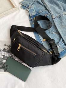 Multi Zip Waist Bag - Black - View 5