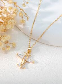 Vòng cổ quyến rũ máy bay trang trí Rhinestone - Vàng - Xem 1