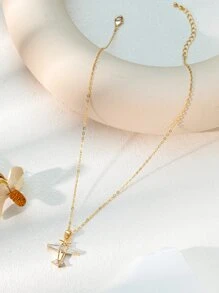 Vòng cổ quyến rũ máy bay trang trí Rhinestone - Vàng - Xem 2