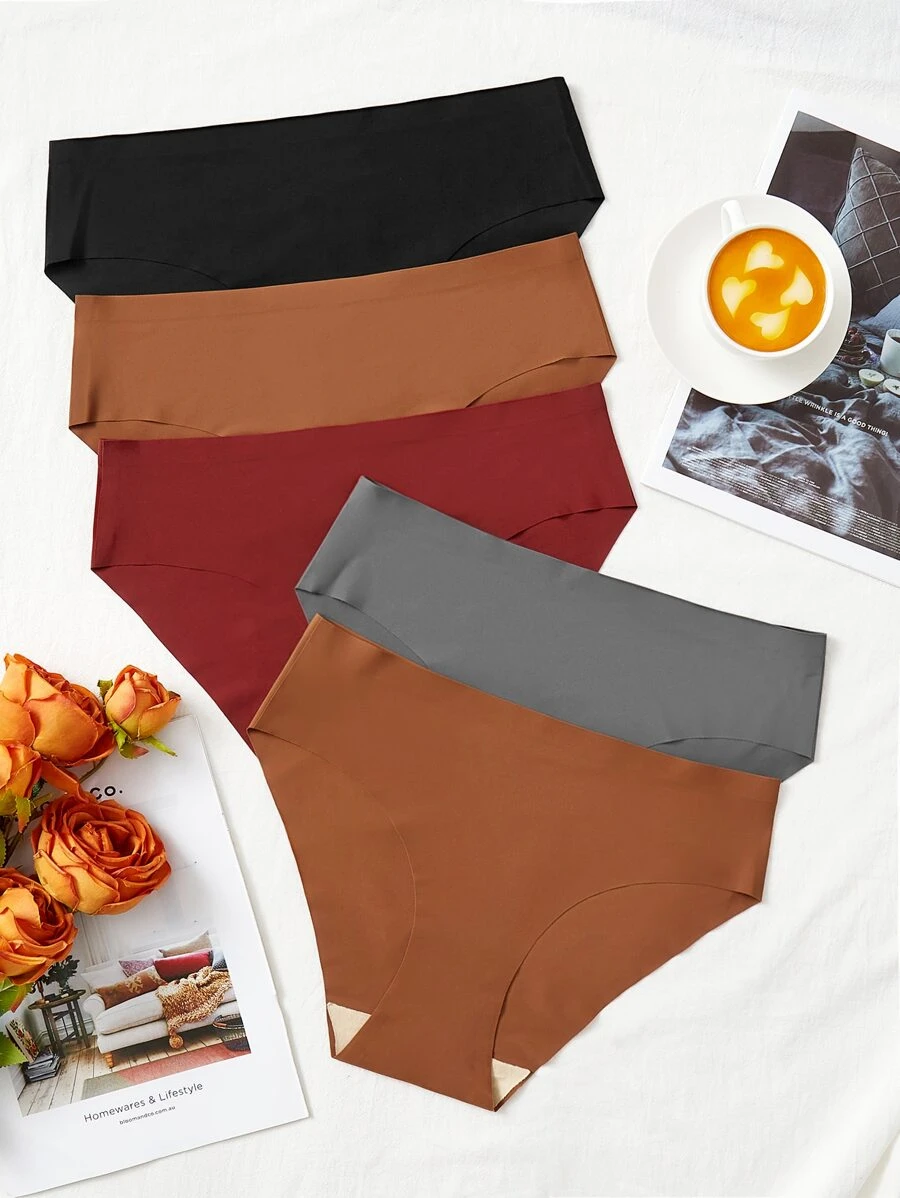 Plus 5pack Plain Simple Panty - Multicolor - View 1