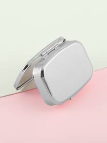 可折疊化妝鏡1入組金屬亮絲袖珍化妝鏡帶收納盒便攜旅行鏡子適合女士和女孩禮品送給女士妻子姐妹青少年女朋友 - 粉色 - 查看 2