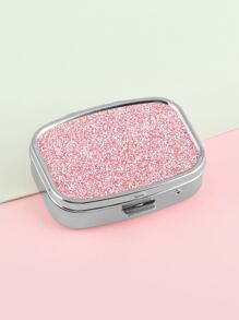 可折疊化妝鏡1入組金屬亮絲袖珍化妝鏡帶收納盒便攜旅行鏡子適合女士和女孩禮品送給女士妻子姐妹青少年女朋友 - 粉色 - 查看 7