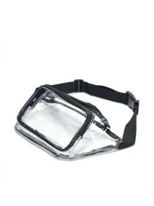 Men's Summer Transparent Chest Bag With Adjustable Length - Clear - View 3