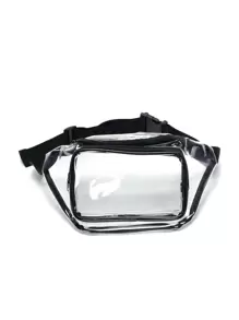 Men's Summer Transparent Chest Bag With Adjustable Length - Clear - View 6
