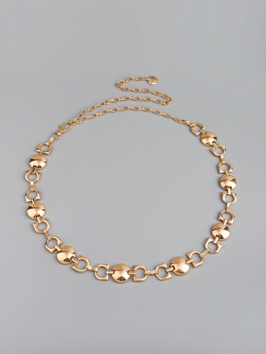 Round Decor Chain Belt - Gold - View 1