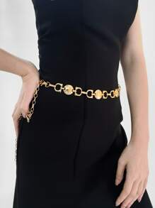 Round Decor Chain Belt - Gold - View 5