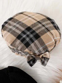 SHEIN Baby Girl Mock Neck Tee & Plaid Belted Pants, For Christmas - Multicolor - View 4