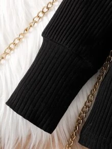 SHEIN Baby Girl Mock Neck Tee & Plaid Belted Pants, For Christmas - Multicolor - View 8