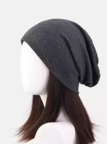 Gorro holgado sólido de invierno y otoño - Gris Oscuro - Ver 8