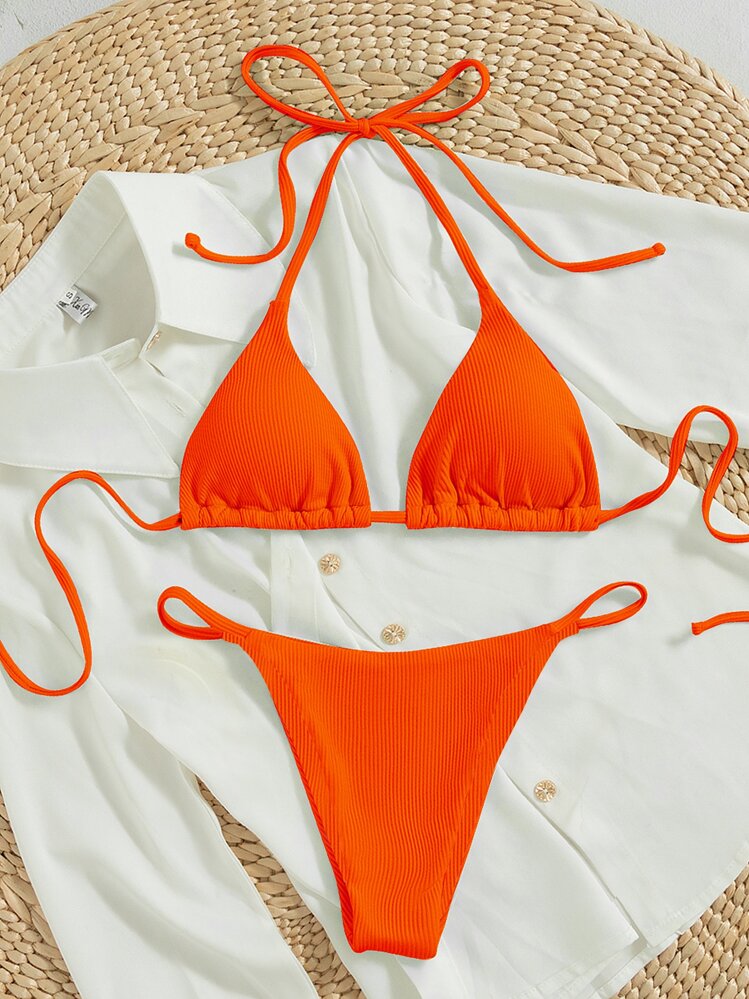 今週末処分します　美品　エルメス　水着　ビキニ　38 オレンジ　収納袋付き Swim Mod 2026年春夏 レディース バケーション特別素材 スパゲッティ