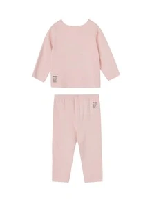 Niñas Conjunto de pijama con estampado de letra - Rosa Pálido - Ver 2