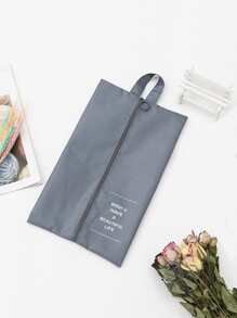 1 pieza Zapateros con estampado de slogan - Gris - Ver 1