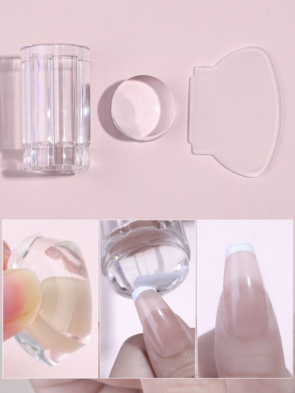 Nail Art Silicone Seal Nail Polish Stamping DIY Scraper Kit, Manicure