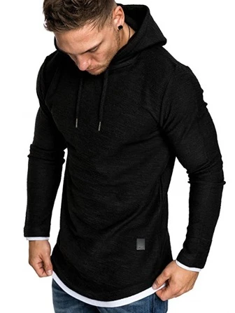 Sudadera con capucha casual con cordón y diseño de contraste, manga larga, lisa, regalo para novio, papá