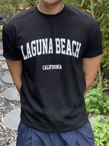 DAZY Men Letter Graphic Tee - Black - View 5