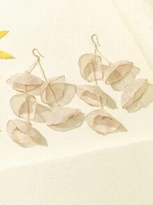 1 đôi bông tai hoa vải - Màu be - Xem 2