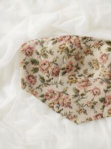 SHEIN MOD 印花手帕下擺抹胸上衣 - 杏色 - 查看 4