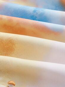 SHEIN MOD Tie Dye Button Front Cami Dress - Multicolor - View 3