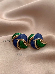 Twist Detail Stud Earrings - Multicolor - View 3