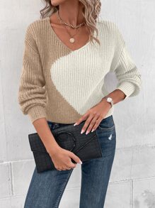 SHEIN LUNE Jersey de dos tonos de hombros caídos