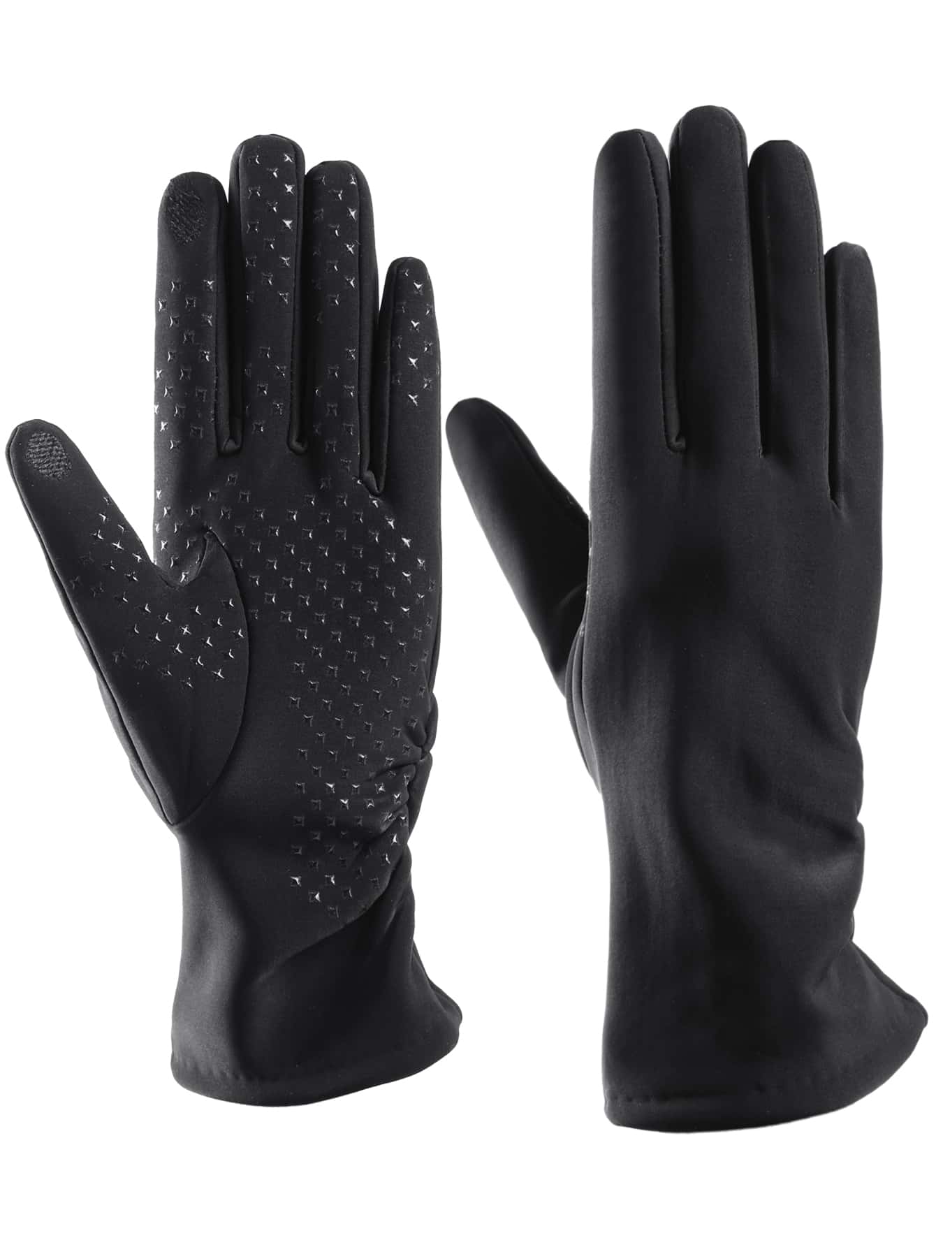 1pair Anti-slip Touchscreen Gloves - Black - View 1