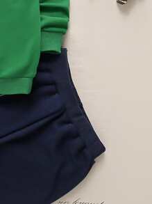 SHEIN 青少年男孩口號拼接運動衫與長褲 - 彩色 - 查看 4