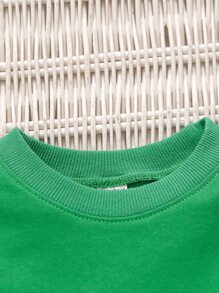 SHEIN 青少年男孩口號拼接運動衫與長褲 - 彩色 - 查看 5