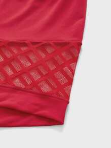 Men Fishnet Insert Boxer Brief - Red - View 5