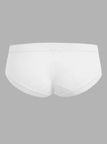 男式白色纯色基本款高弹力面料三角裤 - 白色 - 查看 2