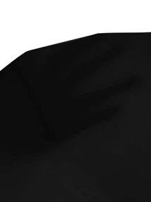 SHEIN EZwear Đầm Plus Size Nút Túi màu trơn Giải trí - màu đen - Xem 3