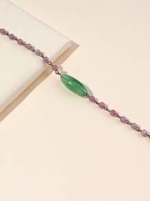 Bead Charm Necklace - Multicolor - View 4