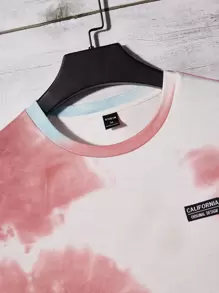 Manfinity Men Tie Dye Letter Patched Detail Tee - Multicolor - View 3