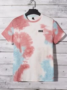 Manfinity Men Tie Dye Letter Patched Detail Tee - Multicolor - View 5