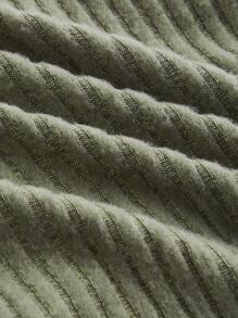 SHEIN MOD Sweetheart Neck Ribbed Knit Crop Tee - Army Green - View 7