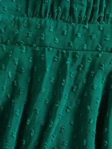 SHEIN 嬰兒圓點泡泡袖連衣裙 - 綠色 - 查看 4