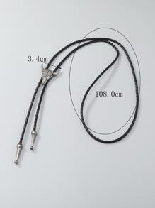 男士黃牛頭部裝飾項鍊 - 黑色 - 查看 5