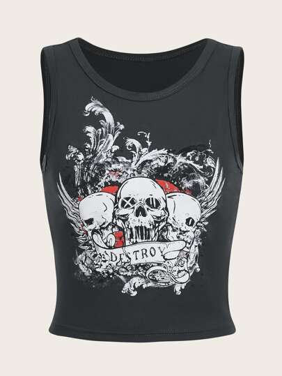 Tank Top mit Schädel Muster