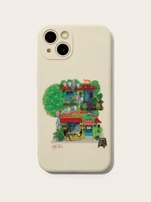 Destinys Art Funda para móvil con estampado floral con letra - Blanco y Negro - Ver 1